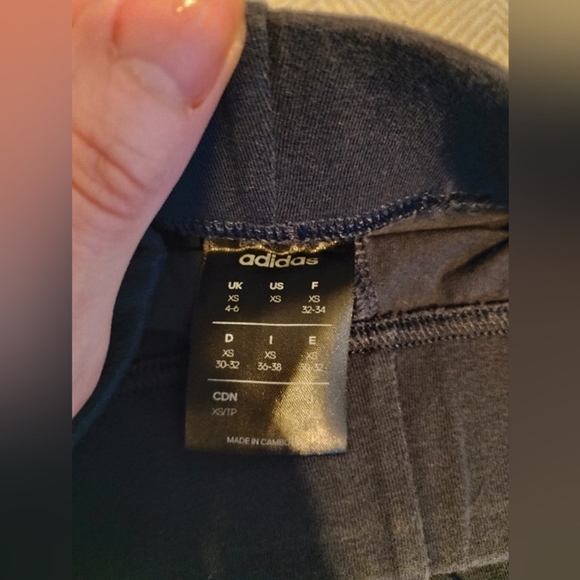 Adidas Navy Blue Leggings with Bold Logo - Picture 6 of 6